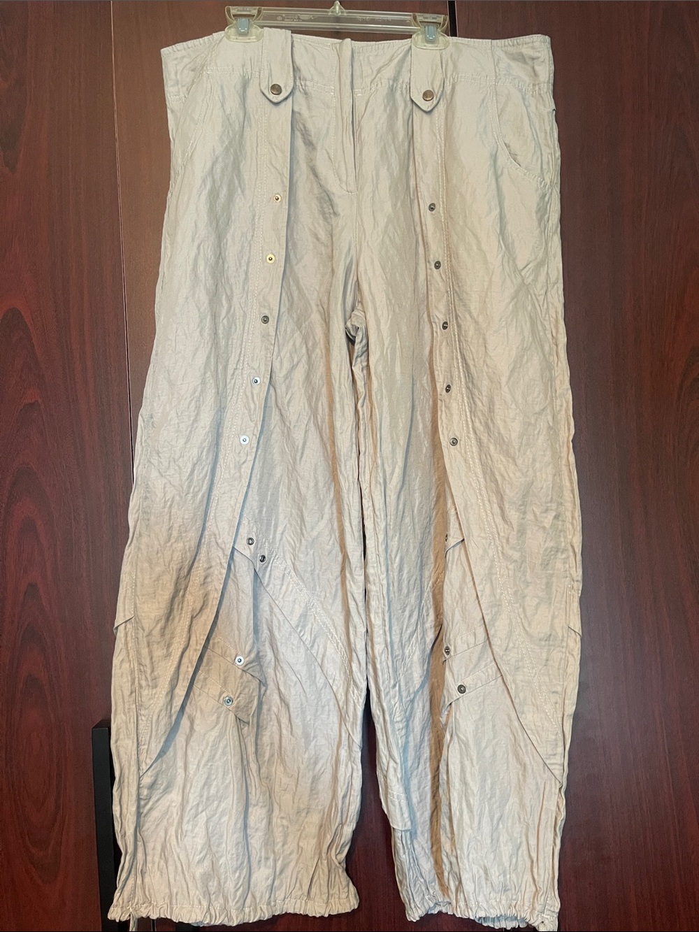 BISA Women’s Beige wide pants size 48 Made in Italy